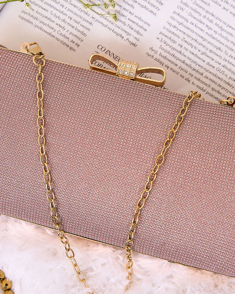 Royalfashion Pink and gold women's clutch bag