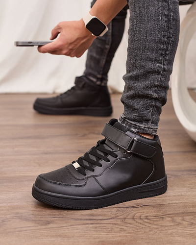 Royalfashion Men's sporty high-top sneakers in black Detocci