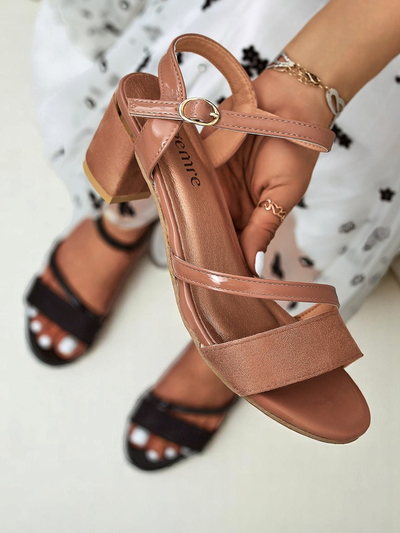 Royalfashion Women's Patent Low Heel Sandals Grace Gloss