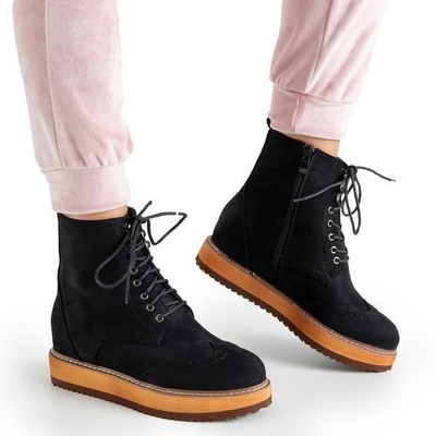 Black women's ankle boots on an indoor wedge Dewenter - Footwear