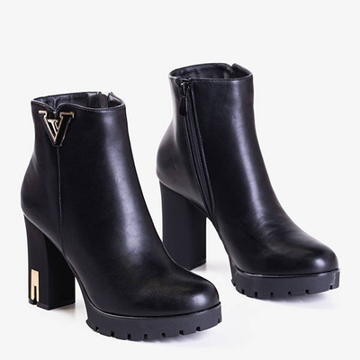 Black women's boots on a higher post Azuara - Footwear