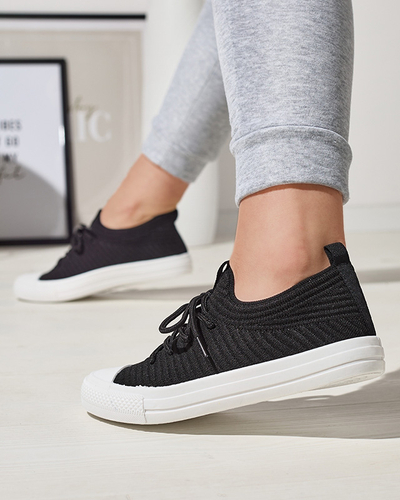 Royalfashion Black women's Manfer ribbed sneakers