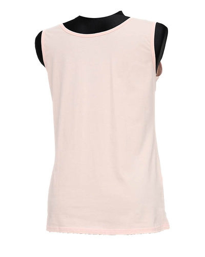 Light pink women's T-shirt with shoulder straps PLUS SIZE - Clothing