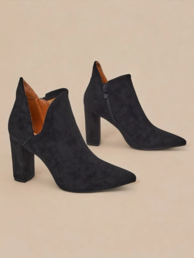 Черные женские ботильоны с вырезом «Алания» - Обувь