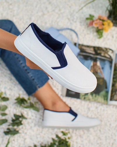Royalfashion White women's slip on sneakers Werixa