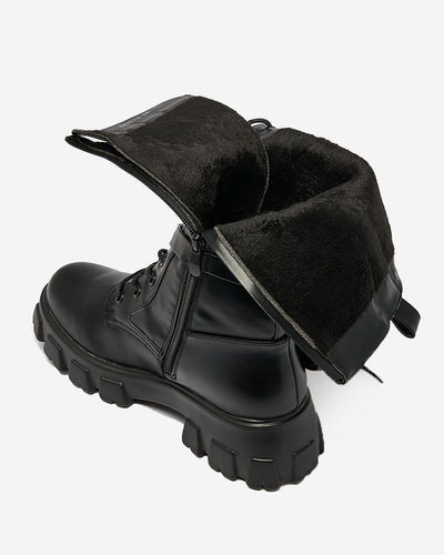 Royalfashion Black women's bagger boots with Atiuha pouch