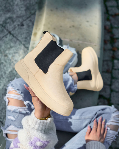 Royalfashion Beige women's boots a'la snow boots Uteris