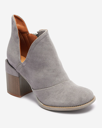 Серые женские ботильоны с вырезами Cintura - Обувь