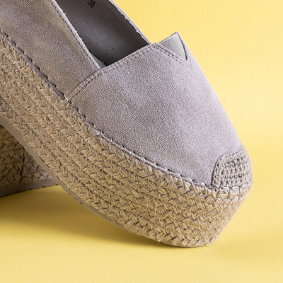 Gray women's espadrilles on a high platform Kentuki - Footwear