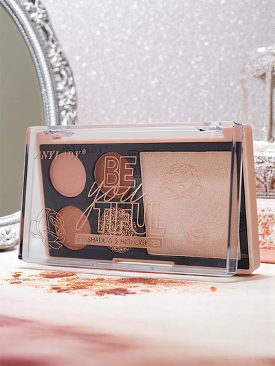 Палитра из 4 теней для век с блестками и хайлайтером Ruby Glamour