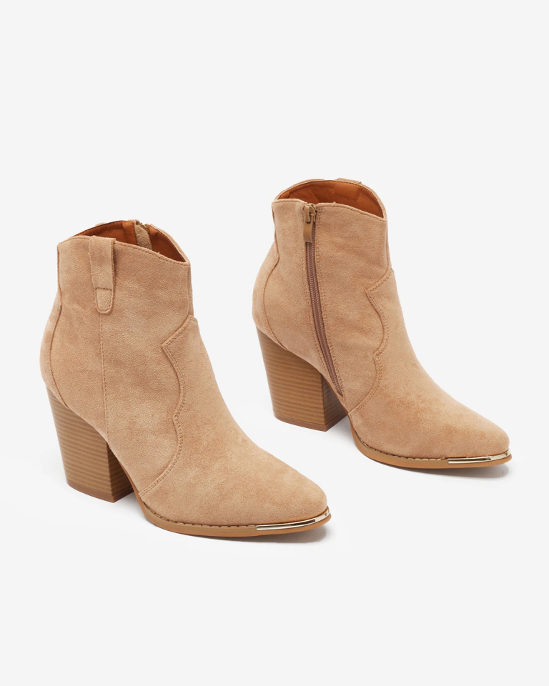 Royalfashion Beige women's insulated Diva Charms boots