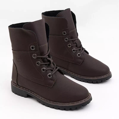 OUTLET Коричневые ботильоны на шнуровке Lika- Shoes