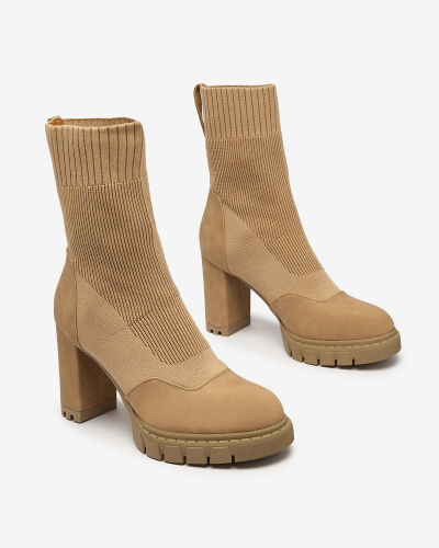 Royalfashion Women's camel-colored Flexi Booties