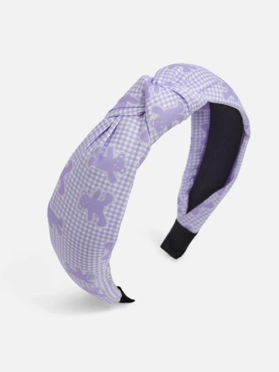 Royalfashion Braided Headband with Checkered Pattern and Bears