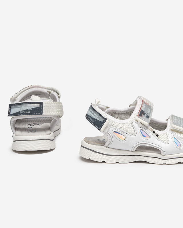 Белые детские сандалии с нашивками Бериги - Обувь