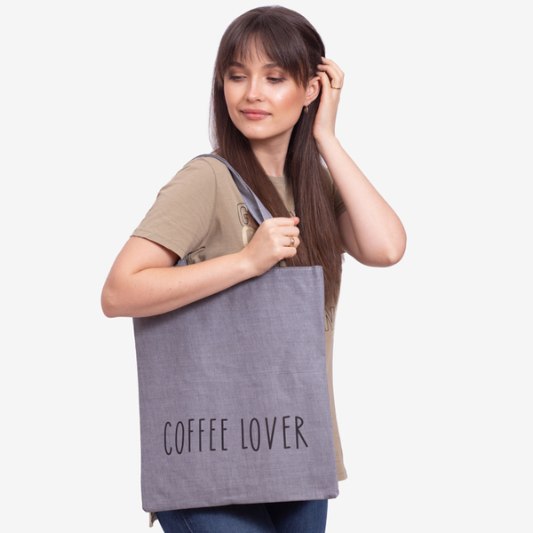 Dark gray fabric bag with an inscription - Accessories