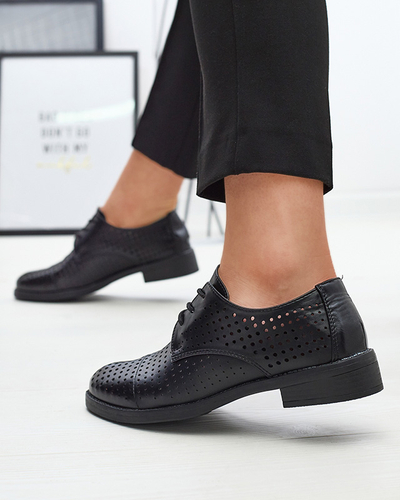Apaļas melnas sieviešu eko ādas puspēdas Azedvo- Footwear
