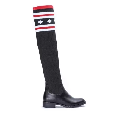 OUTLET Black boots a'la flat sock Salvia- Shoes