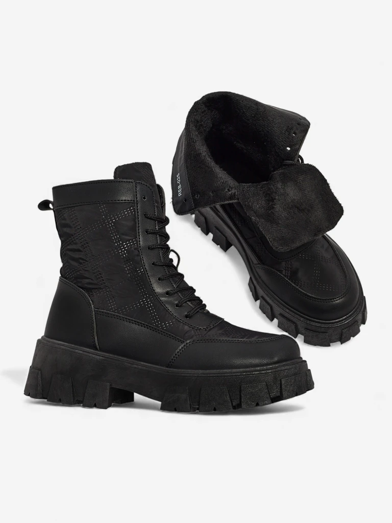 Eco-leather lace-up women's ankle boots Solvi