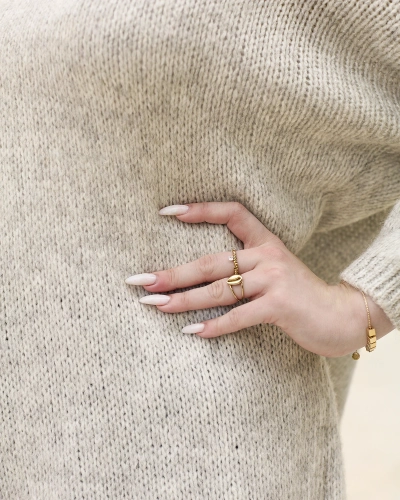 Royalfashion Серый женский длинный oversize-свитер