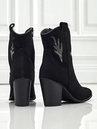 Women's heeled cowboy boots with decorative inserts Cendria