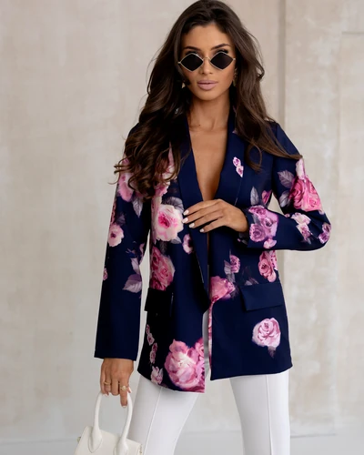 Royalfashion Sieviešu žakete bez aizdare ar rozēm