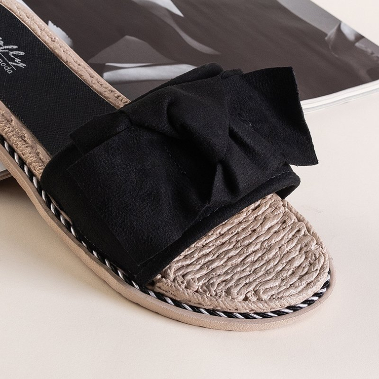 Black women's flip-flops with bow Foas - Footwear