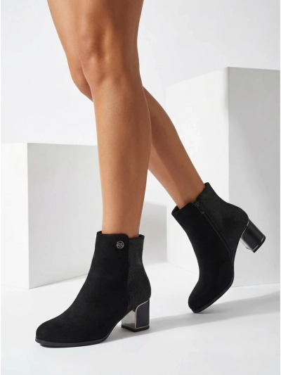 Women's Arshin eco-suede ankle boots with block heel