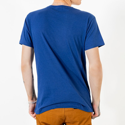 Dark blue printed cotton men's t-shirt - Clothing