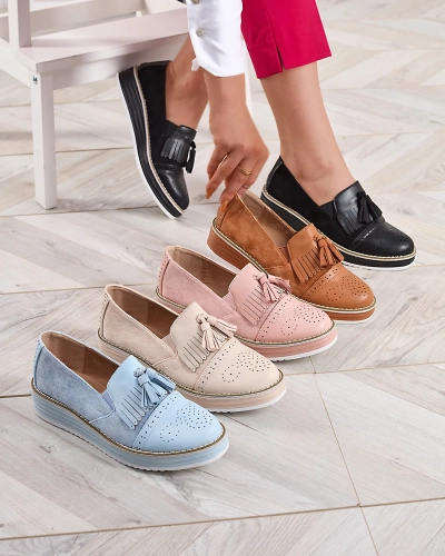 Розовые женские полусапожки на низком каблуке Veolita- Footwear