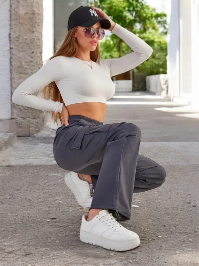 Royalfashion Women's fabric combat pants