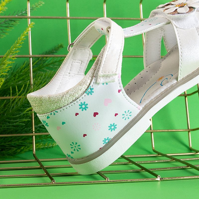 OUTLET White girls' sandals with Laluna decorations - Footwear