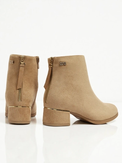 Women's Eco Suede Ankle Boots with Block Heel Arshinea