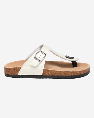 Baltas sieviešu eko zamšādas sandales Sodifo- Footwear