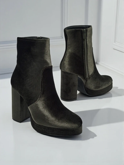 Women's Heeled Ankle Boots Velour Style Miss