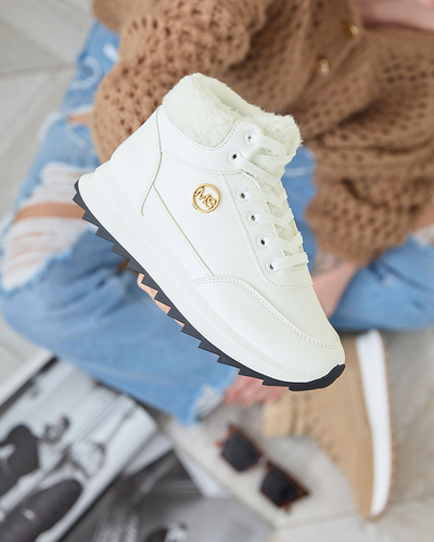 Royalfashion Женские утепленные спортивные ботинки белого цвета Cerrto