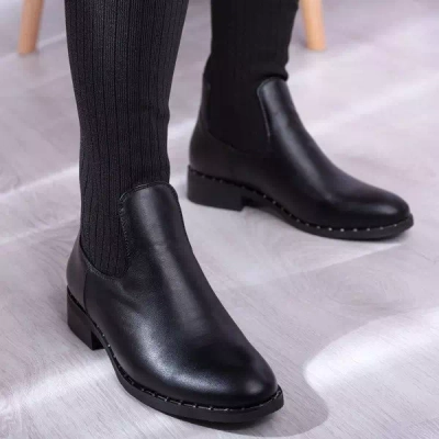 OUTLET Black boots a'la flat sock Salvia- Shoes