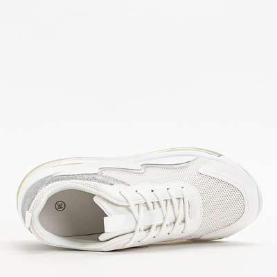 OUTLET Cream women's sports shoes on a wedge Runiso - Footwear