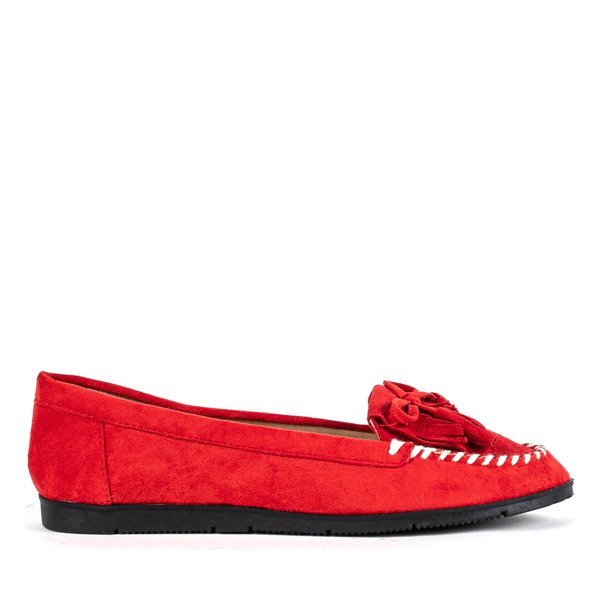 Red loafers on a flat Sinsej sole - Footwear