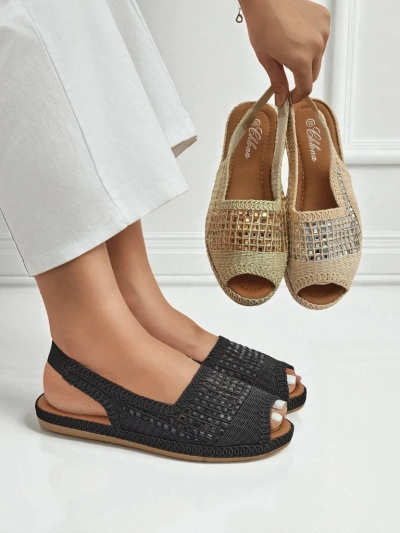 Sieviešu sandales, sieviešu espadrilju sandales ar rhinestones Belle Sparkle