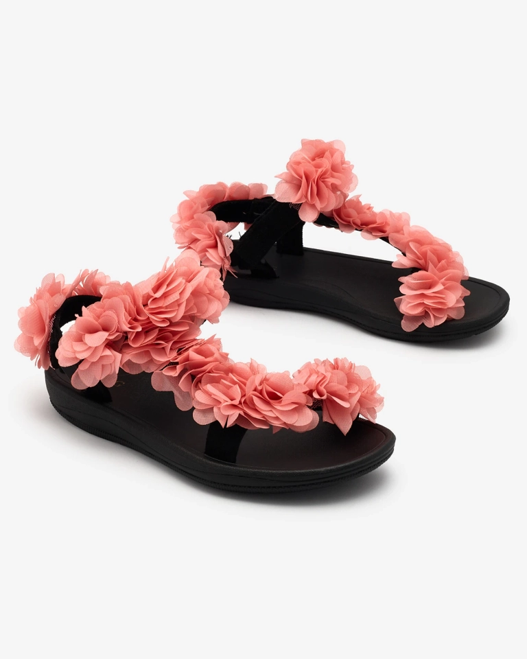 Royalfashion Coral women's sandals with flowers Alferroy
