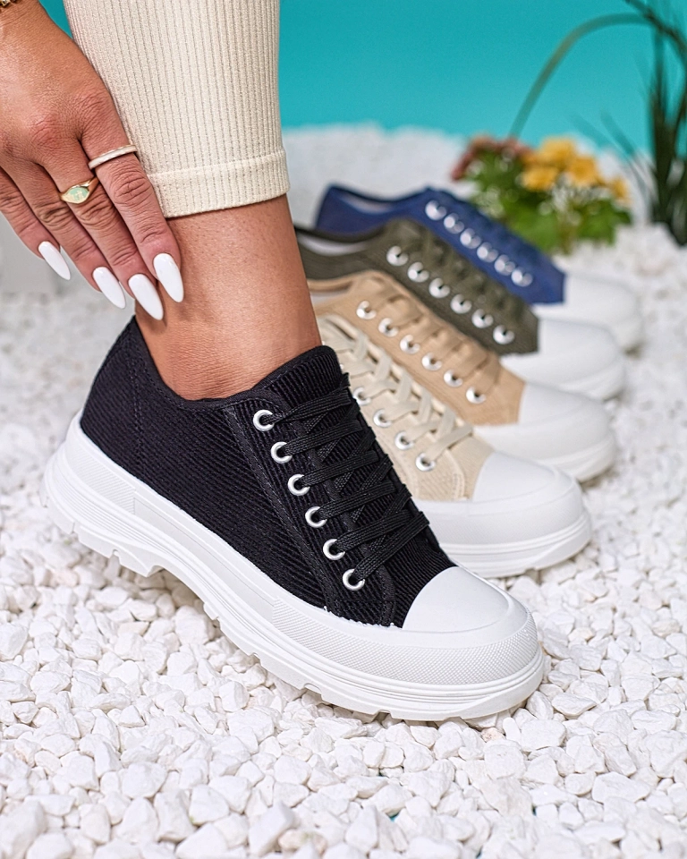 Royalfashion Black women's platform sneakers Spollero