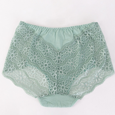 Green maxi briefs with lace trim PLUS SIZE - Underwear