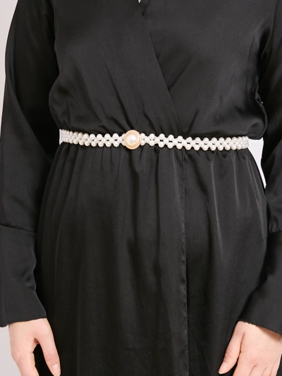 Женский ремень с жемчугом на резинке