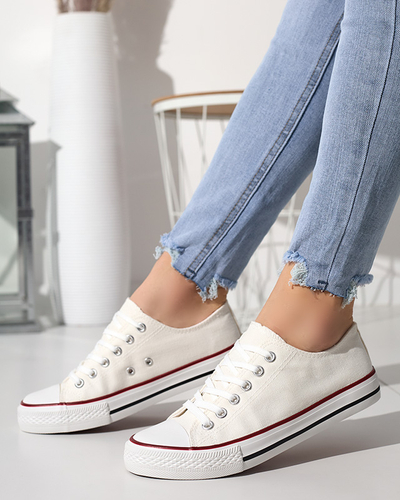 Women's white and green Noenoes sneakers - Footwear