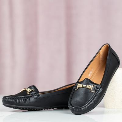 Black moccasins with metal Abu-Dabi decoration - Footwear