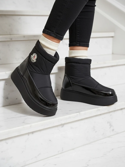 Royalfashion Women's slip-on snow boots in black color Ademra
