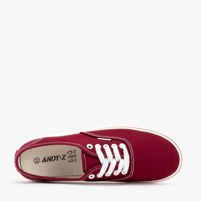 Maroon men's lace-up sneakers Okilet - Footwear