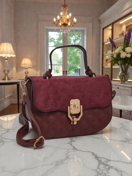 Luna Women's Bag Burgundy Ecological Elegant for Everyday Use