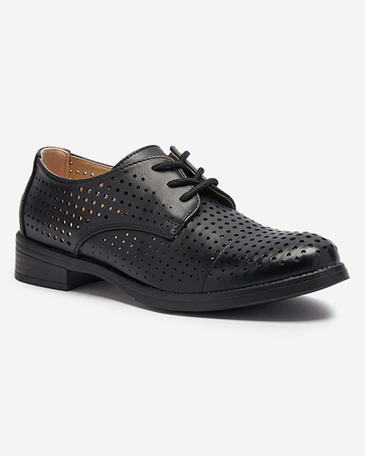 Apaļas melnas sieviešu eko ādas puspēdas Azedvo- Footwear
